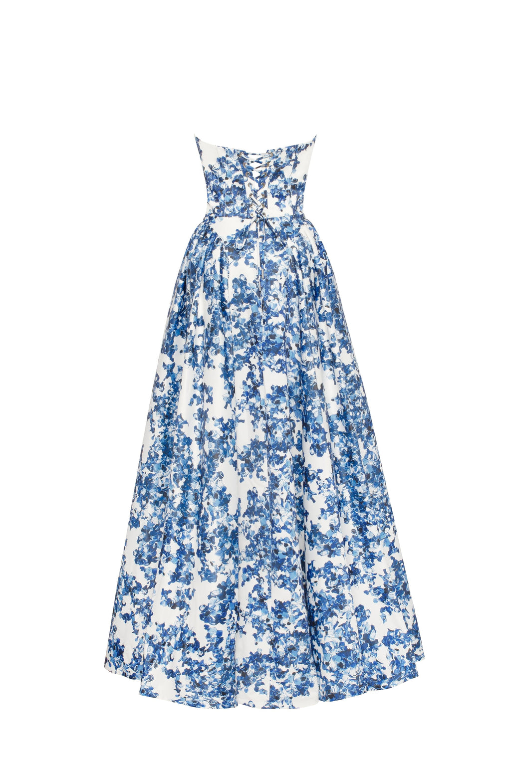 Ravishing blue hydrangea corset maxi dress Garden of Eden