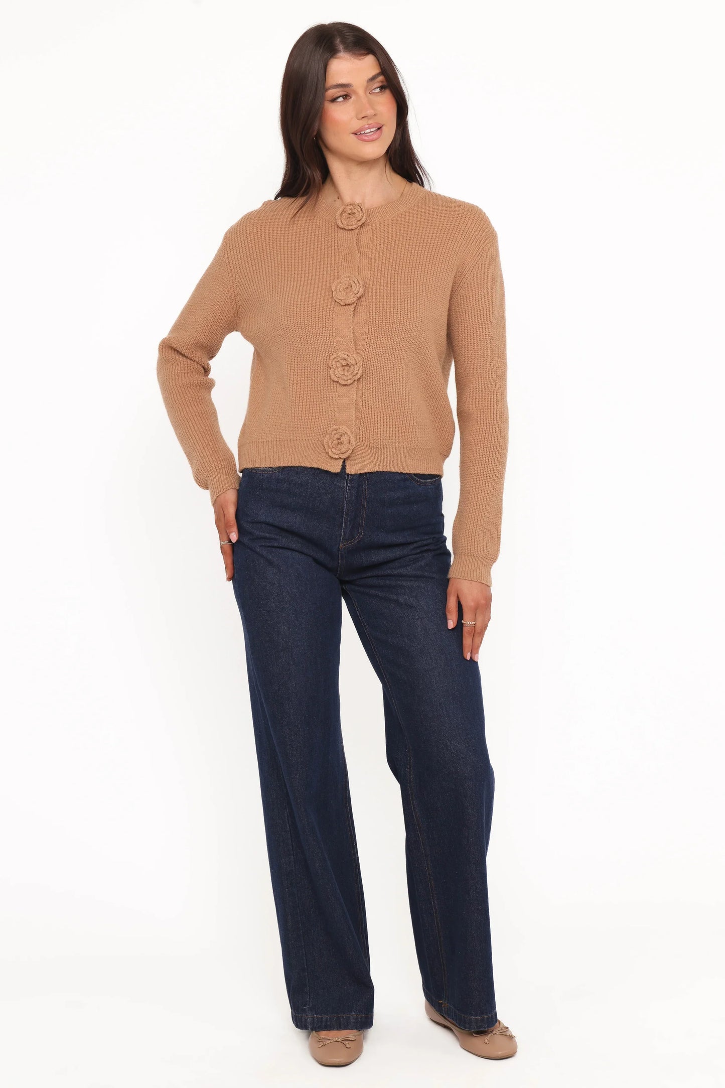 Jones Rosette Cardigan Mocha