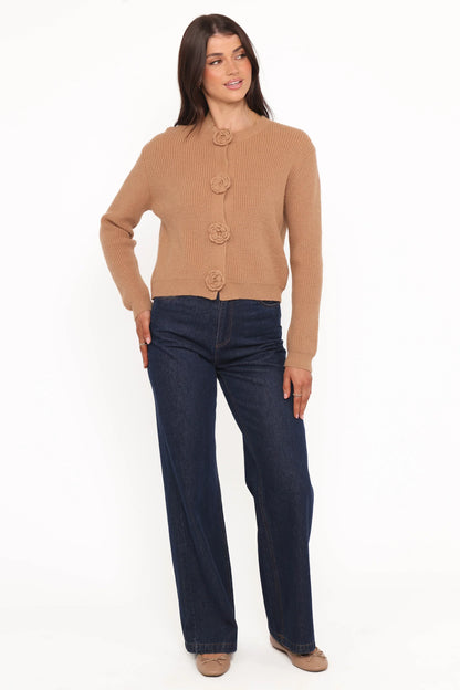 Jones Rosette Cardigan Mocha