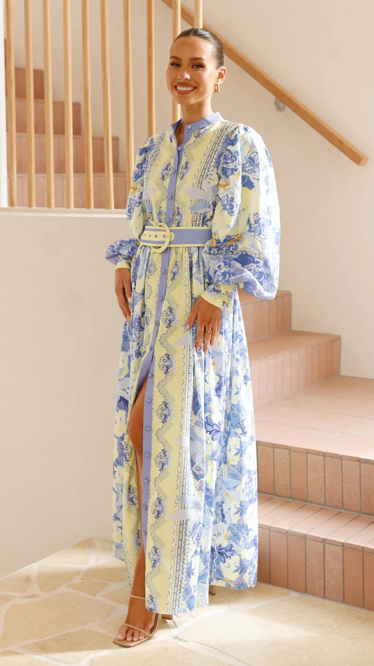 Kalliope Maxi Dress Blue Yellow