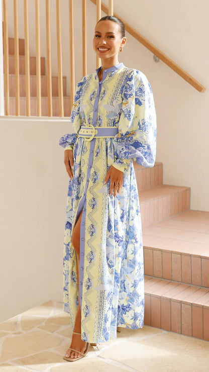 Kalliope Maxi Dress Blue Yellow