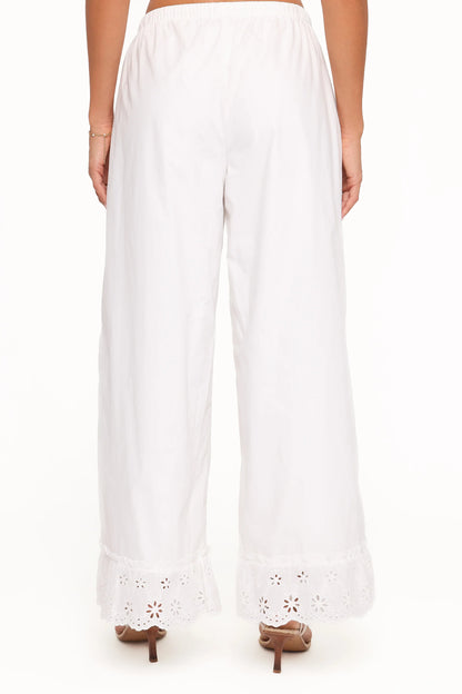 Eliska Frill Hem Pant White