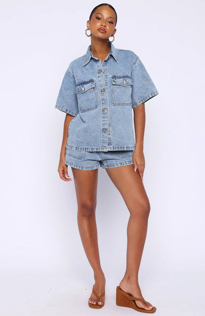 Denim Daydream Shorts Mid Blue