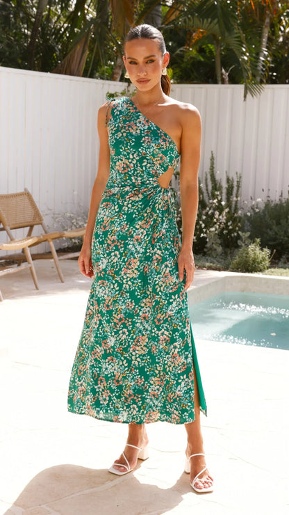 Sara Maxi Dress Green Floral