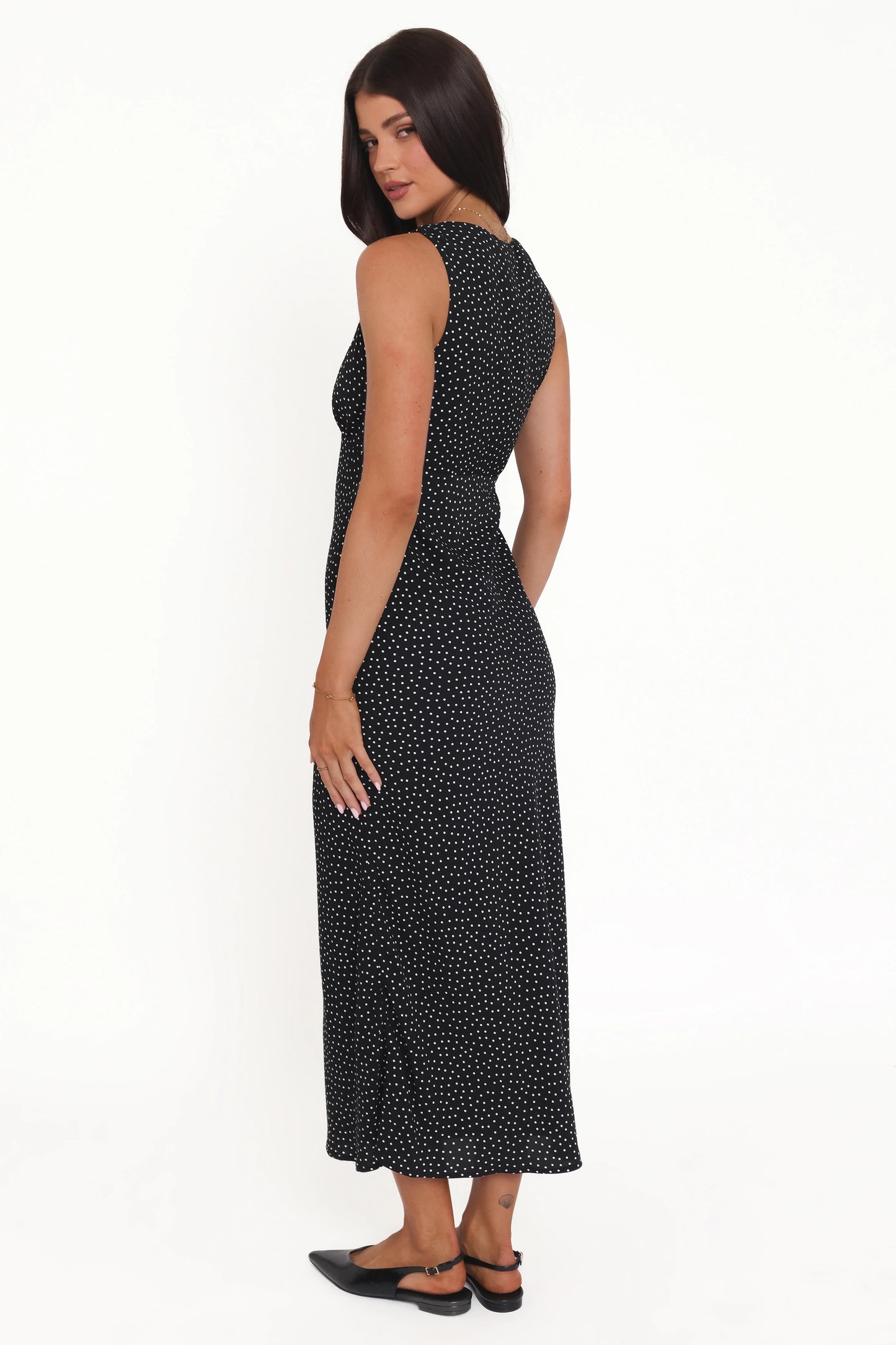 Mirae Maxi Dress Black Polka Dot