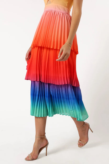 Lanos Tiered Midi Dress Multicoloured