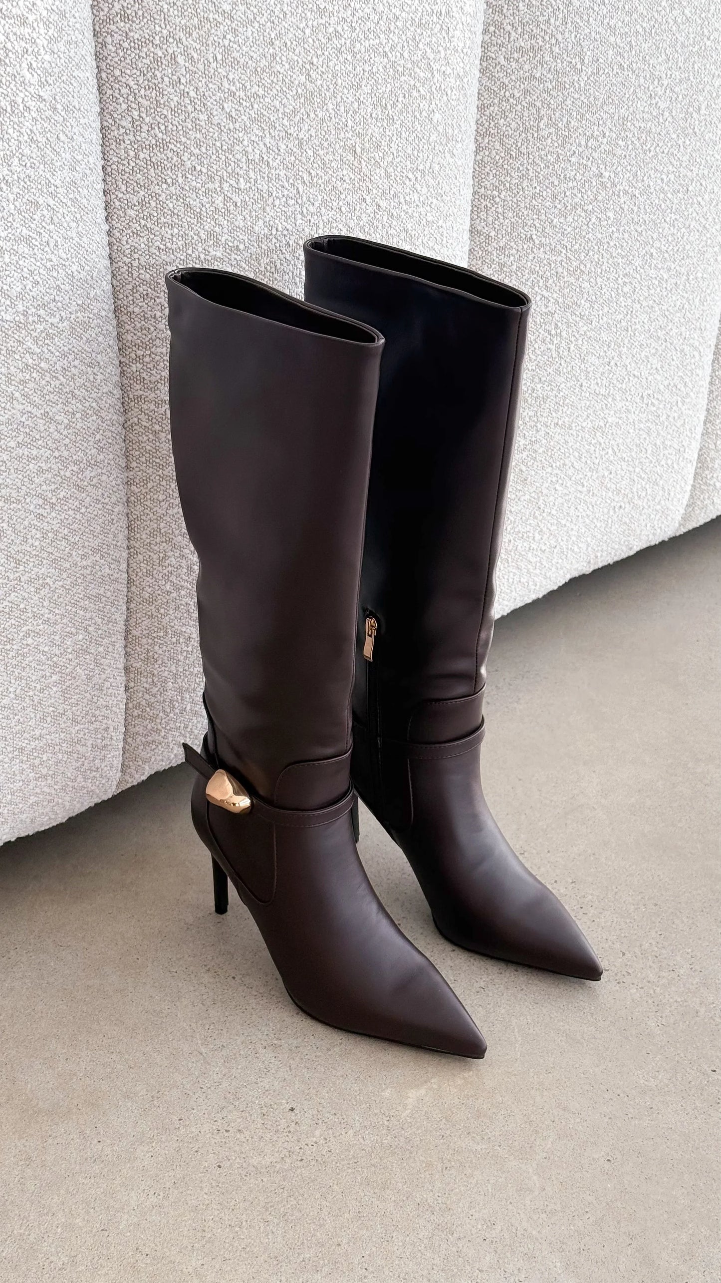 Druella Heeled Boot Dark Cacao
