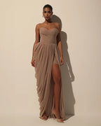 Dress with Corset Bodice and Draping