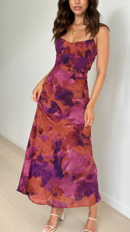 Margie Midi Dress Dark Rose