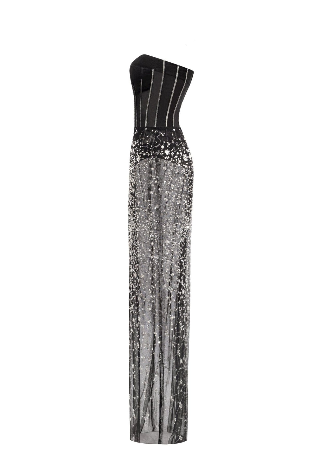 Crystal covered fabulous black maxi dress