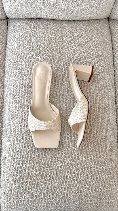 Freda Heel Cream Raffia