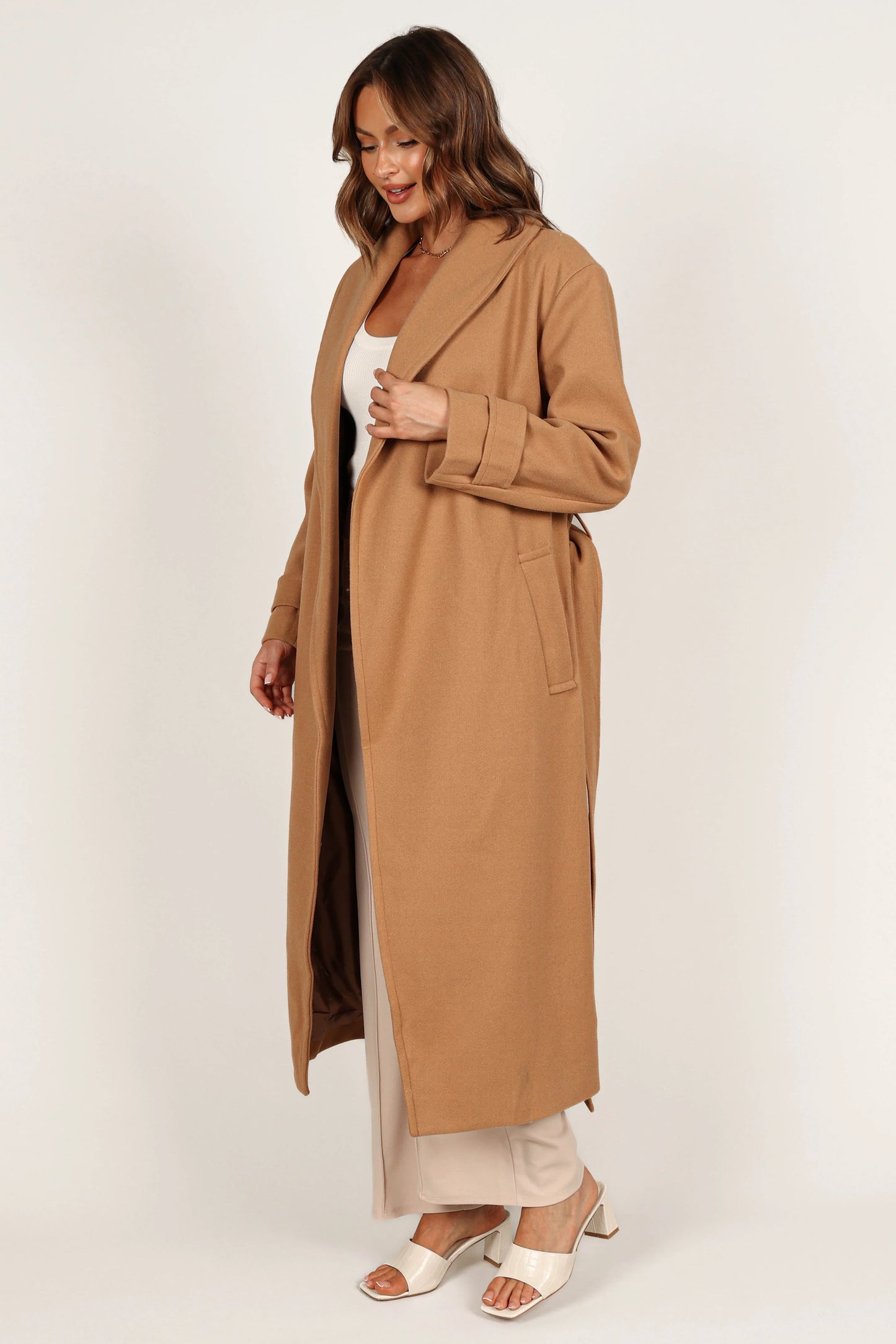 Emersyn Tie Front Coat Camel