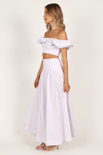 Savannah Maxi Skirt White