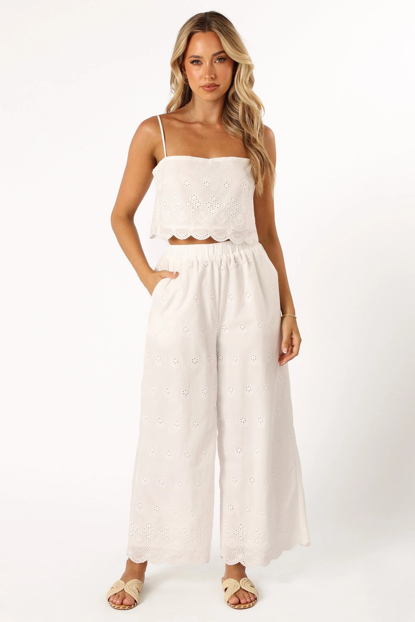 Clementine Pant Set White
