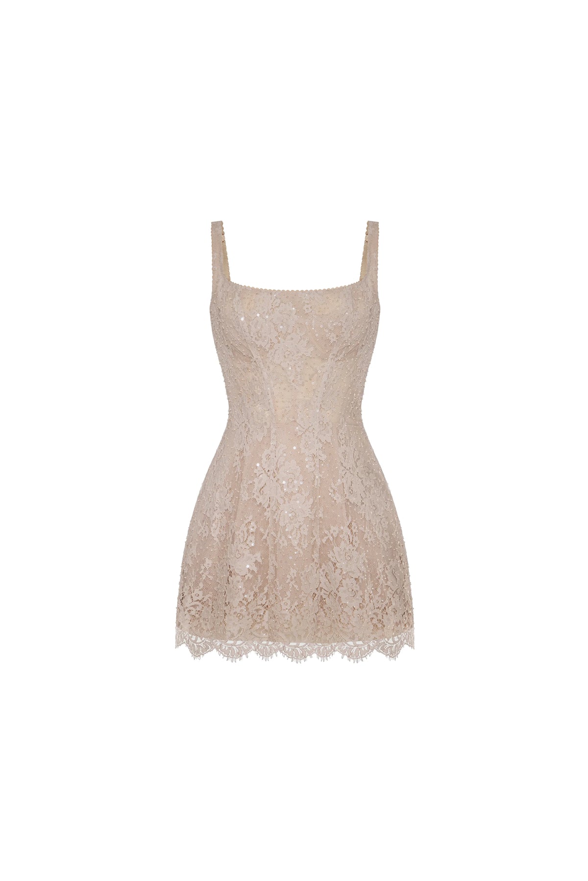 Beige corset mini dress