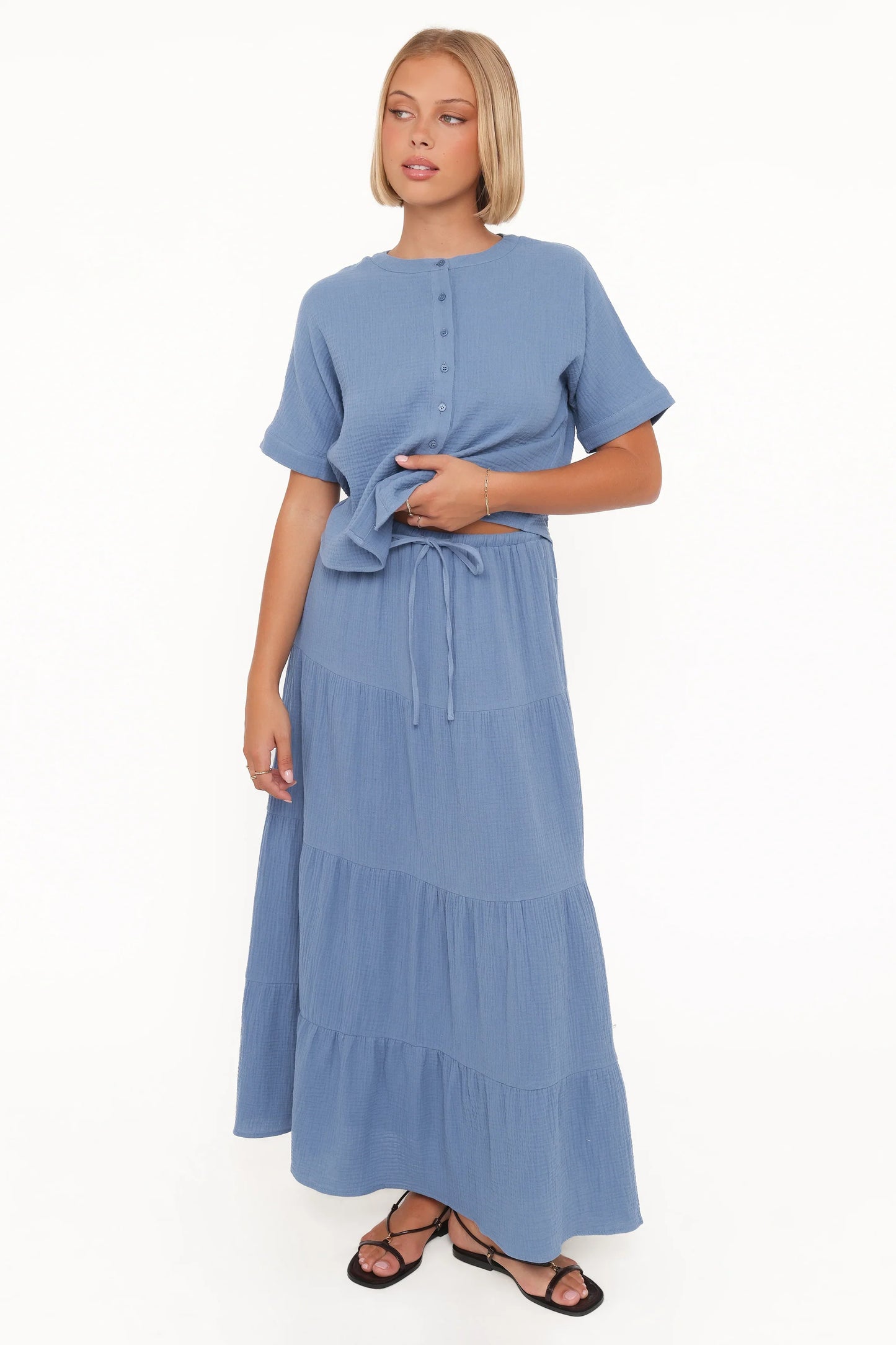 Sophia Skirt Set Denim Blue