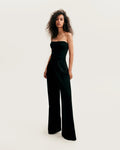 Refined black pants cut from Italian satin Xo Xo
