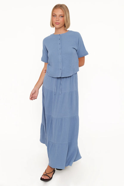 Sophia Skirt Set Denim Blue
