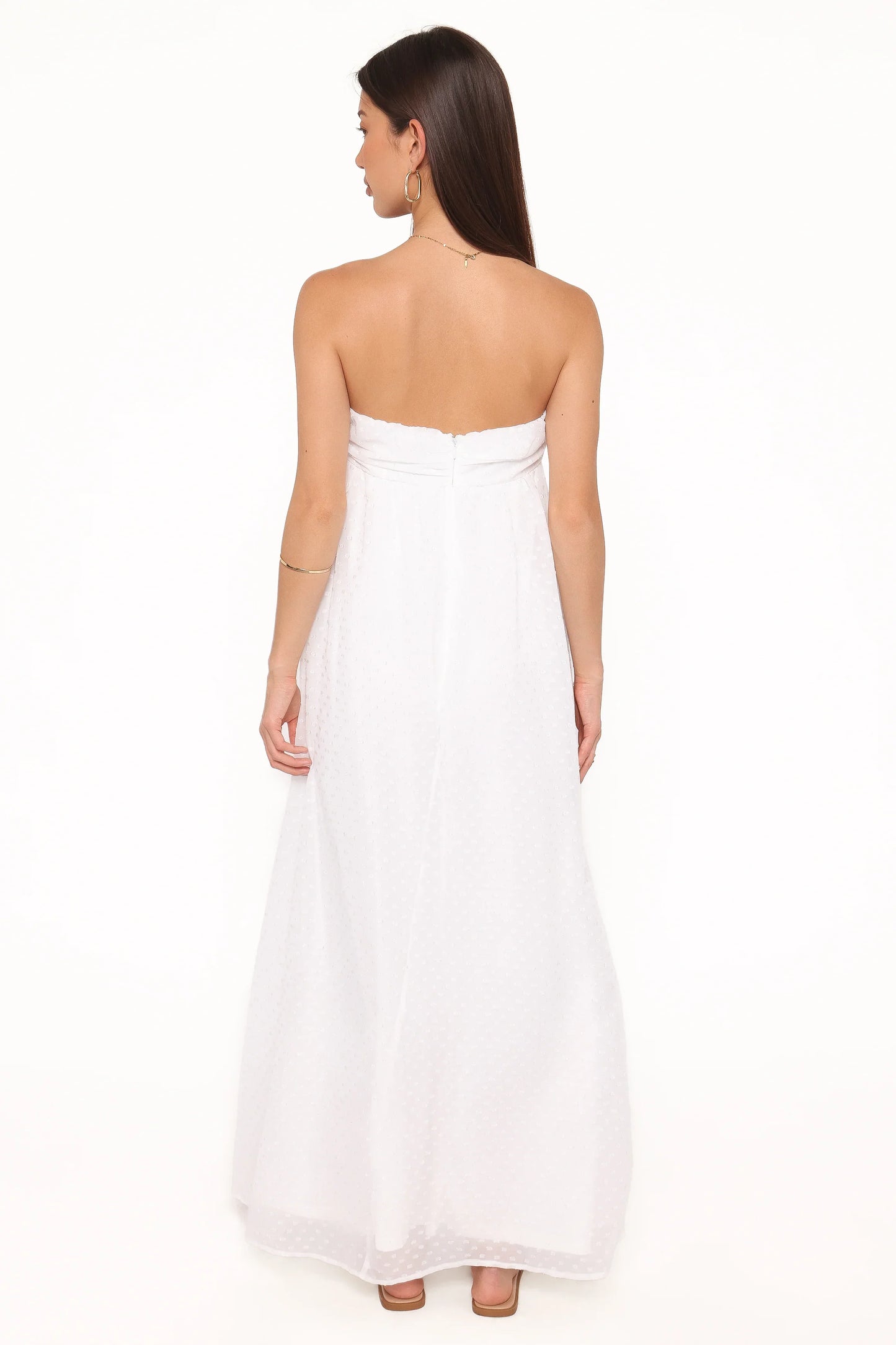Vee Strapless Maxi Dress White
