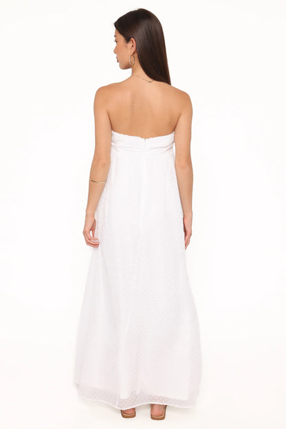 Vee Strapless Maxi Dress White