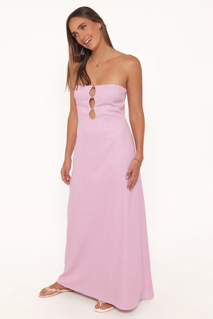 Bolton Strapless Maxi Dress Lavender