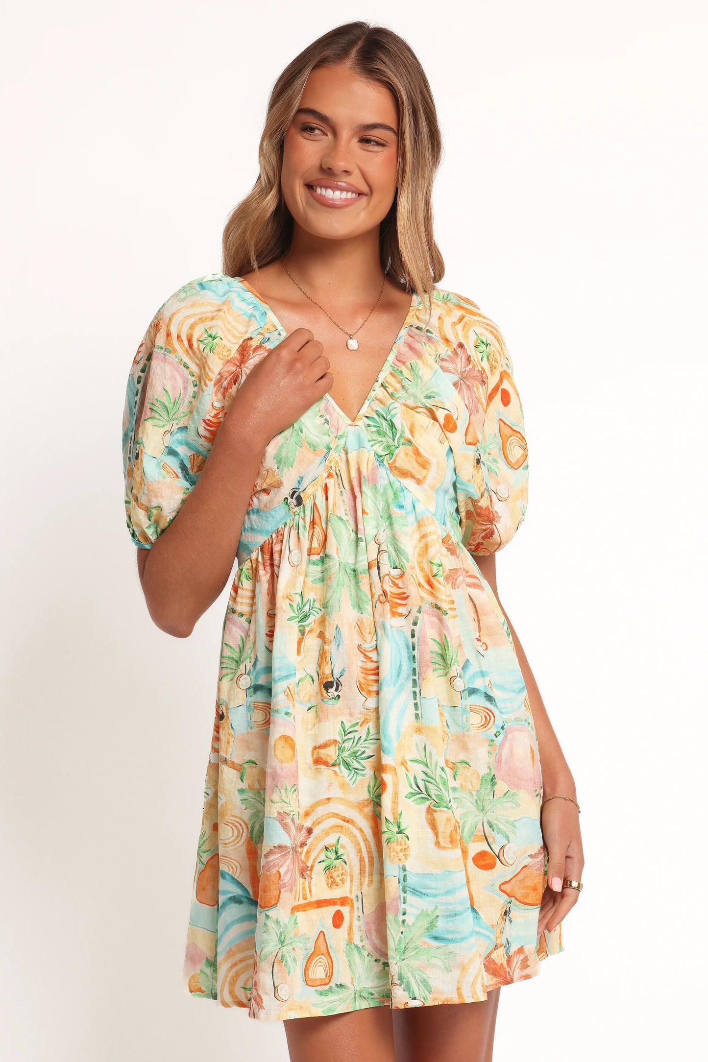 Cadhla Mini Dress Golden Palm
