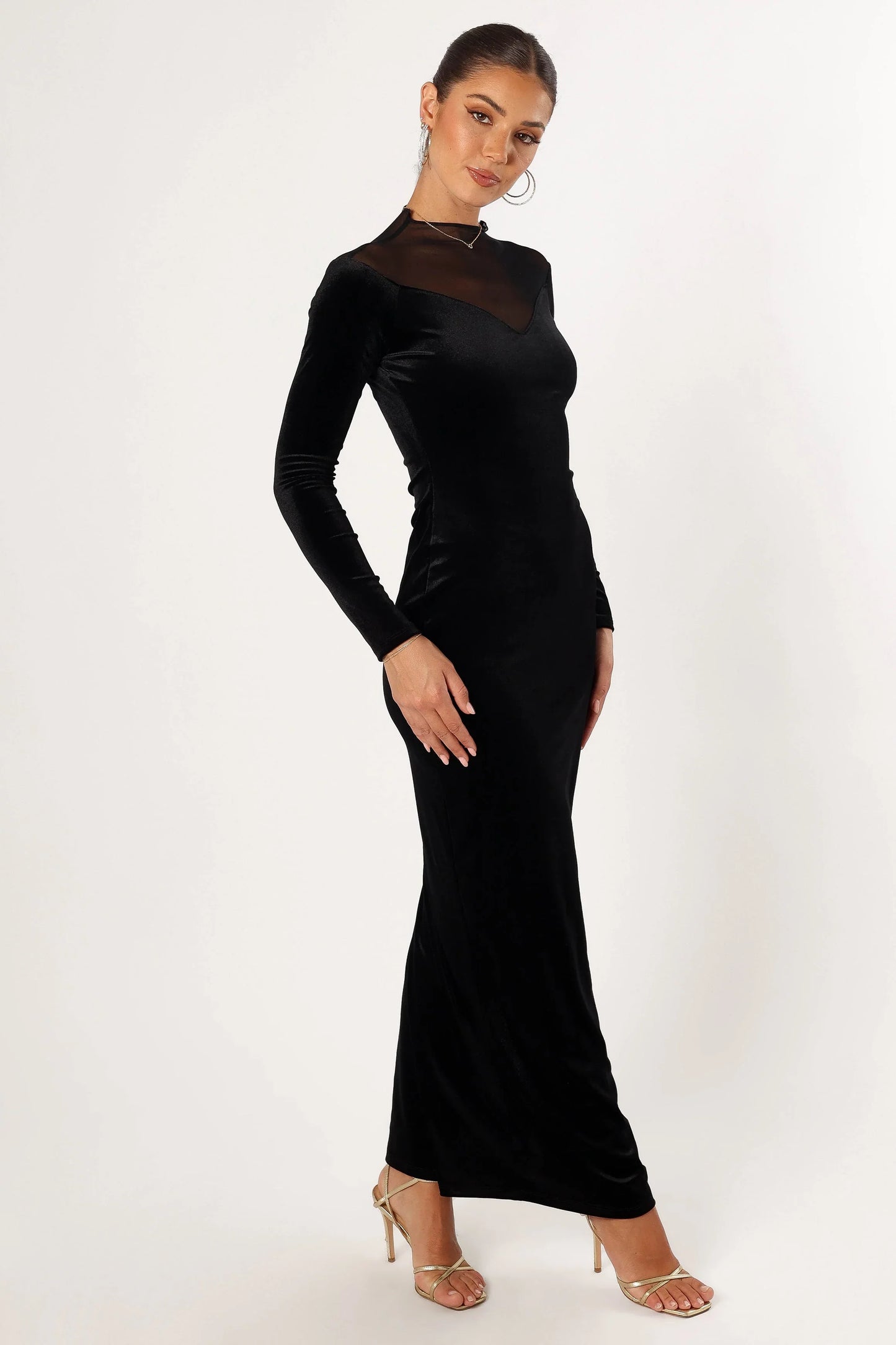 Jessica Long Sleeve Maxi Dress Black