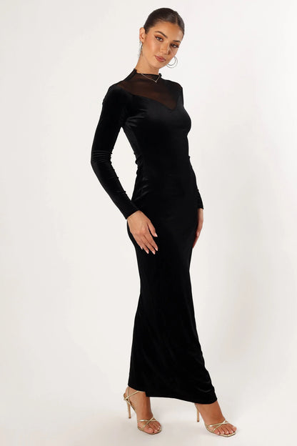 Jessica Long Sleeve Maxi Dress Black