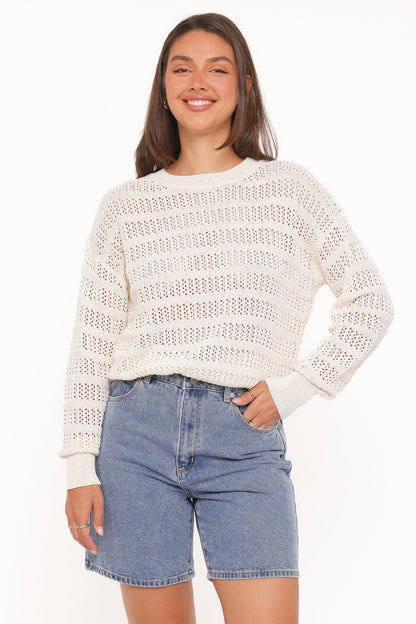 Flavia Open Stitch Sweater Cream