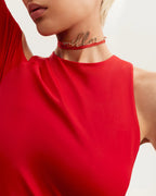 Jaw dropping asymmetric red midi dress Xo Xo