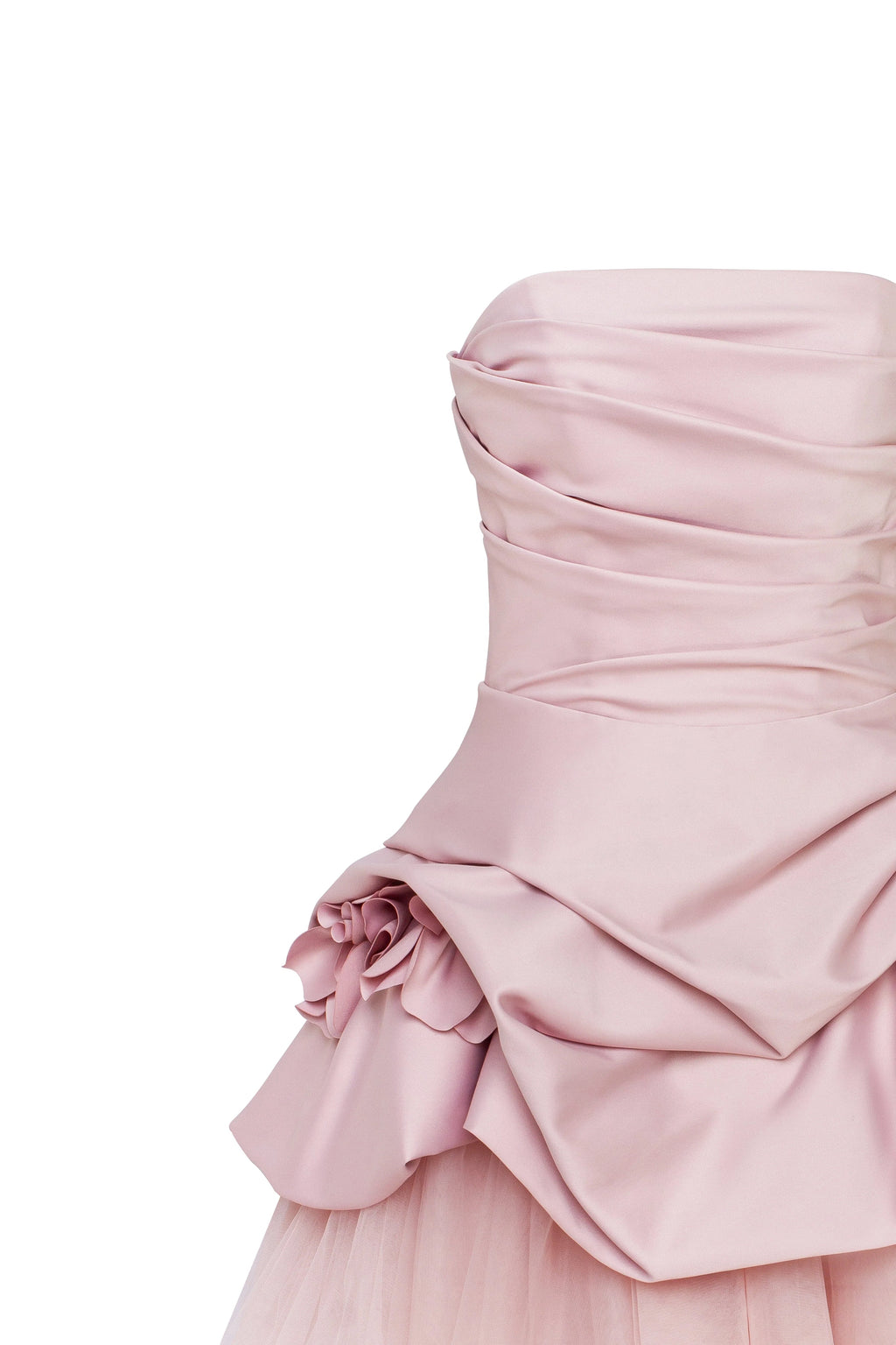 Rosette mini dress in misty rose Glow Up