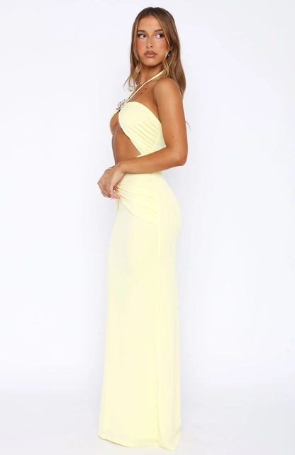 Dont Take Too Long Maxi Dress Lemon