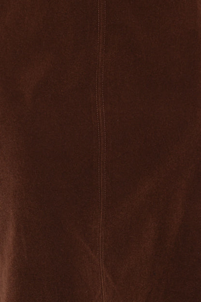 Halina Velvet Midi Skirt Chocolate