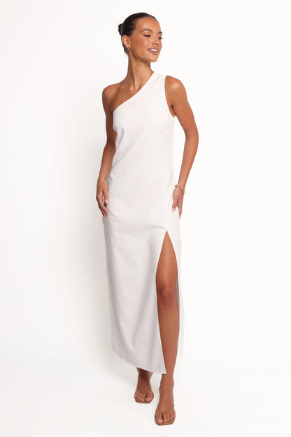 Chandler One Shoulder Maxi Dress White