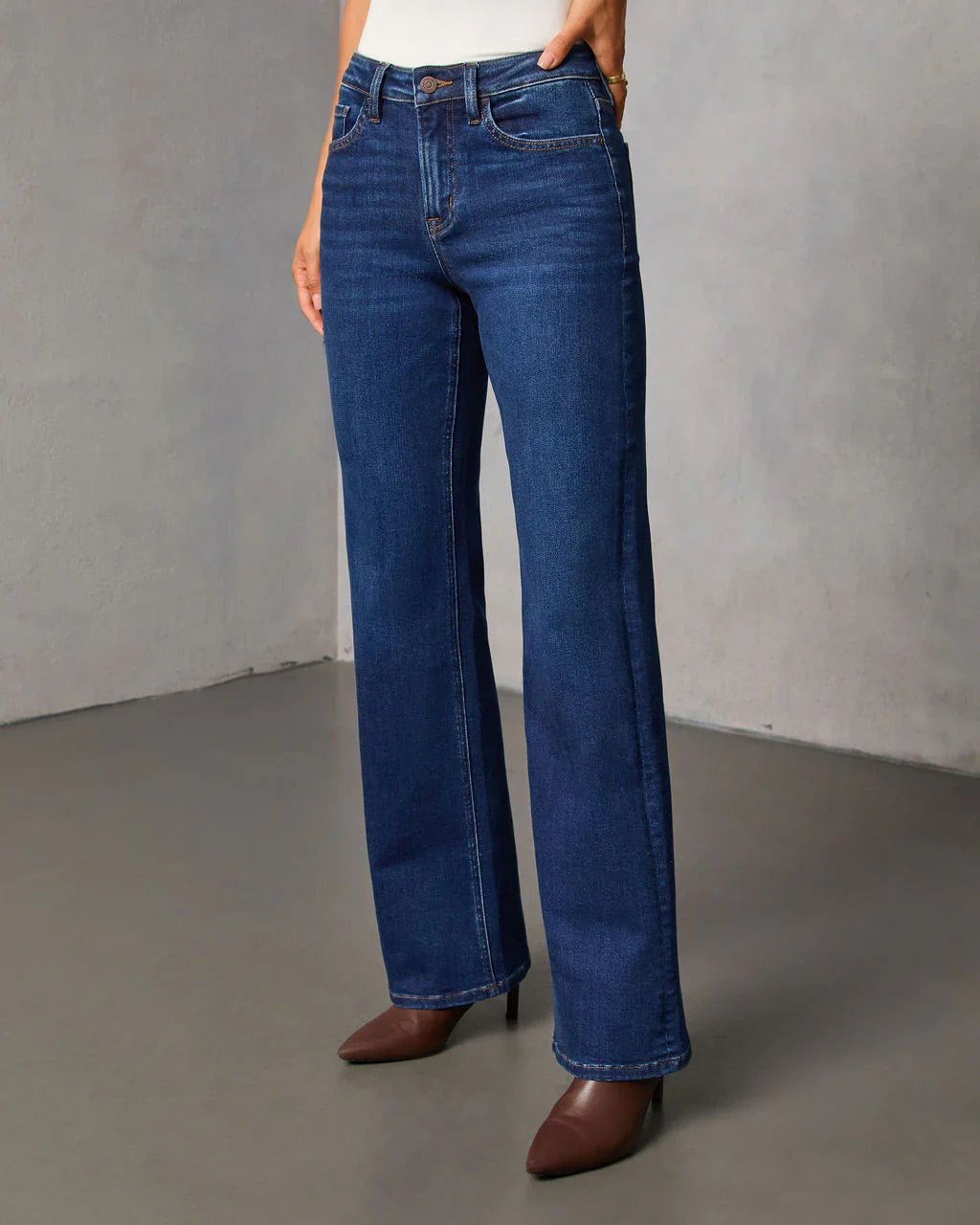 Camelle Super Stretch High Rise Straight Leg Jeans