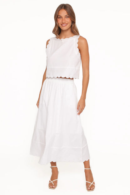 Heather Maxi Skirt Set White
