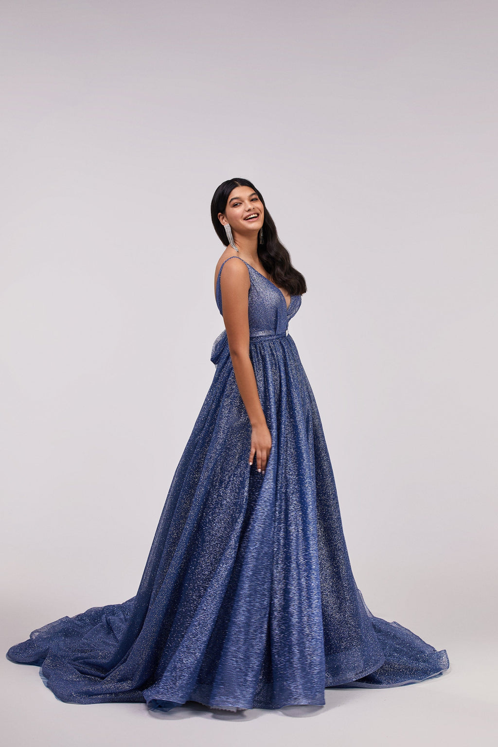 Blue Empire sparkling gown
