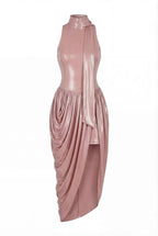 Dress with Halter Neck and Wet Effect