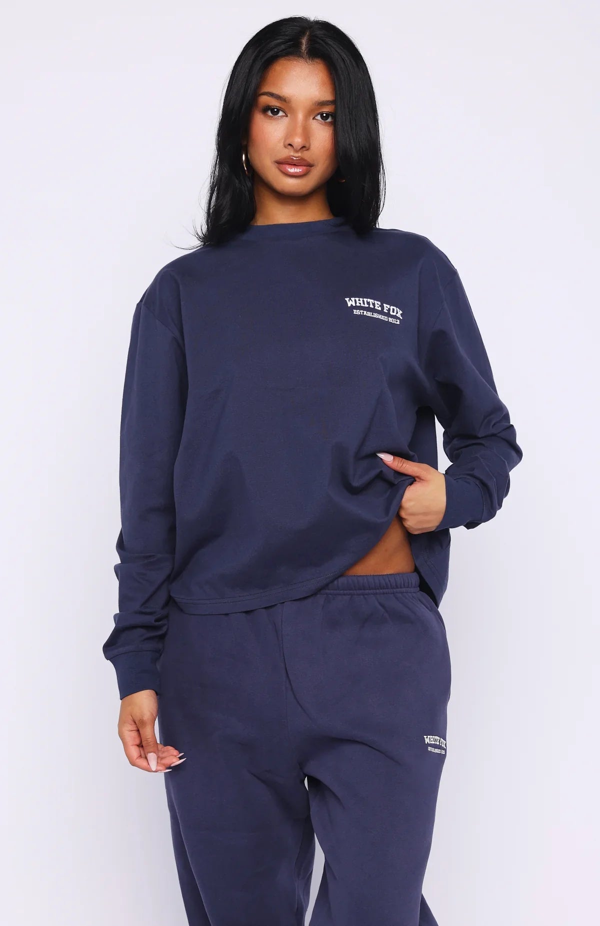 Cant Miss It Long Sleeve Tee Navy