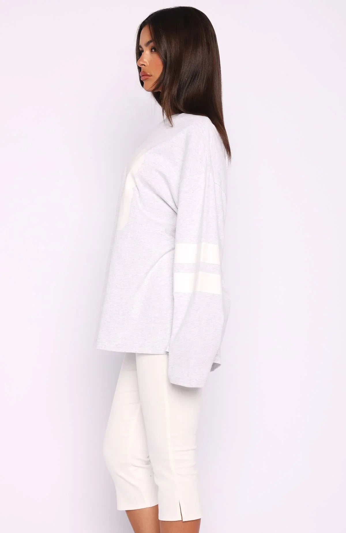 Playing Ball Oversized Long Sleeve Tee Grey Marle