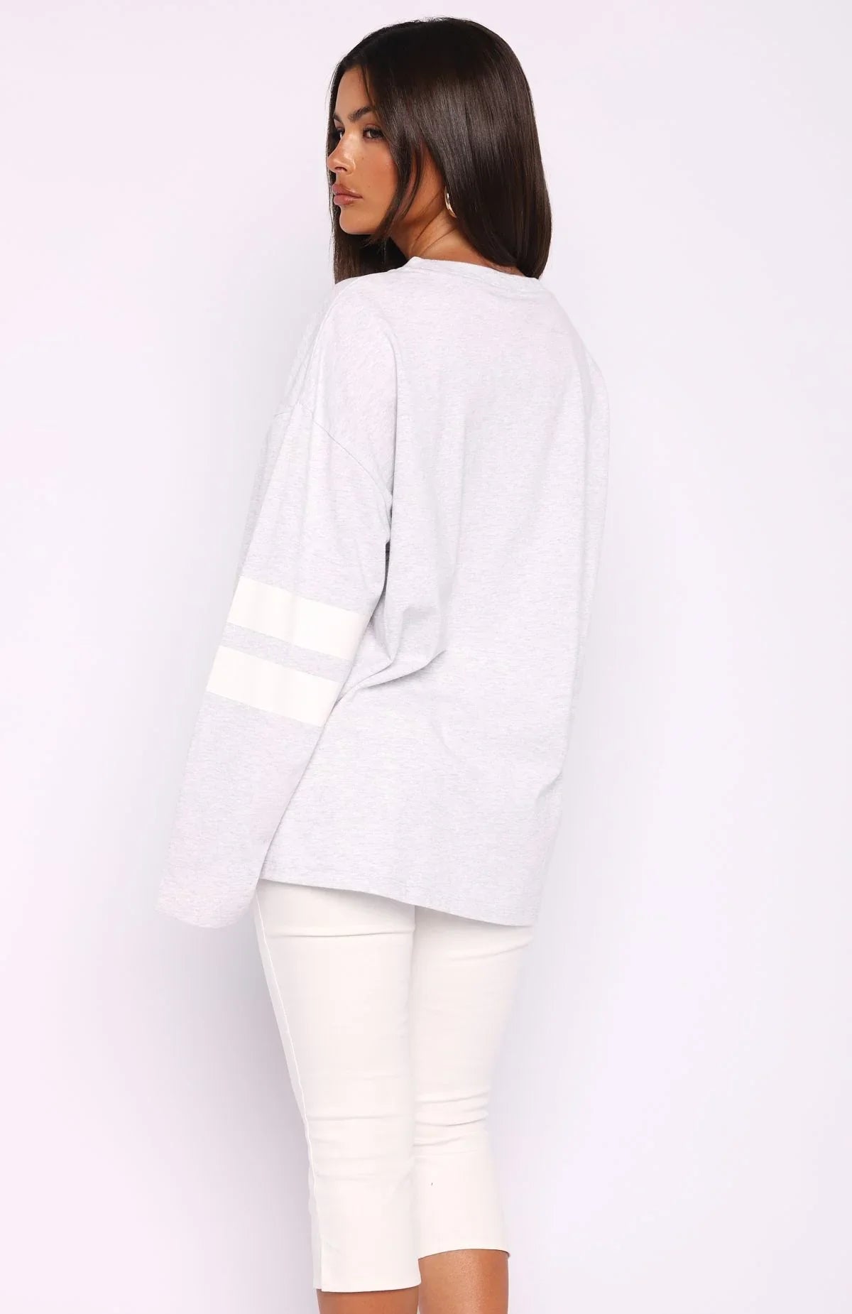 Playing Ball Oversized Long Sleeve Tee Grey Marle