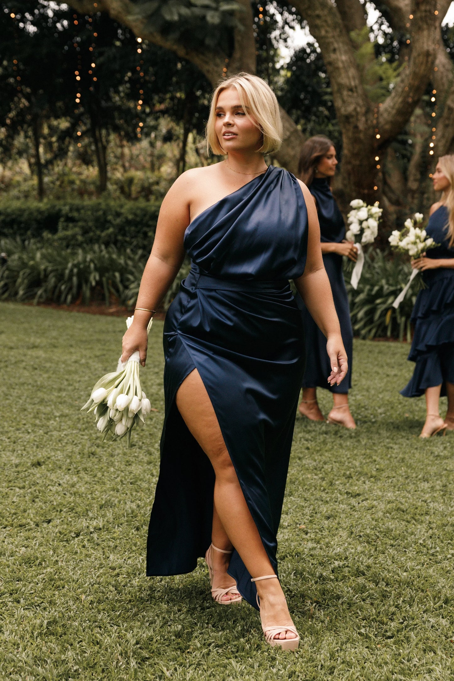 Nadia One Shoulder Maxi Dress Navy