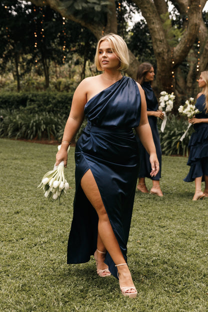 Nadia One Shoulder Maxi Dress Navy