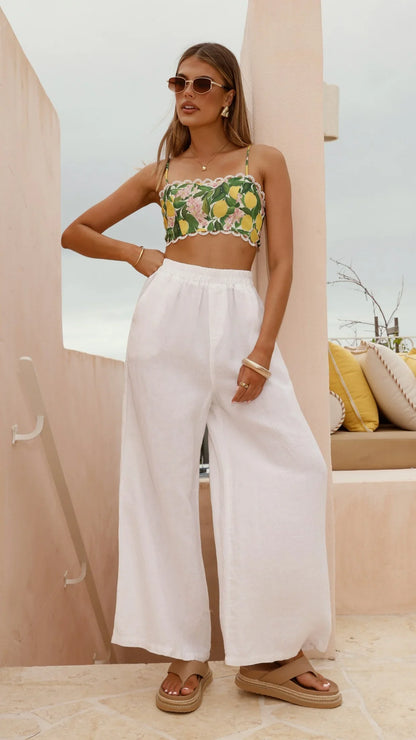Nova Crop Top Lemon Print
