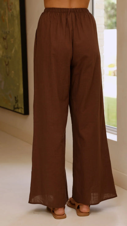 Kailani Strapless Top and Pants Set Chocolate