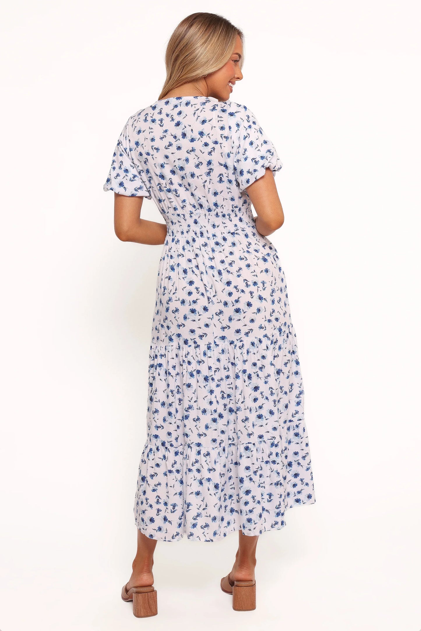 Roberts Maxi Dress Blue Ditsy Floral