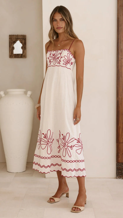 Mira Maxi Dress Cream Red