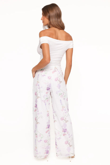 Adams Fitted Pant Purple Floral
