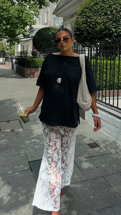 Santana Lace Pants White