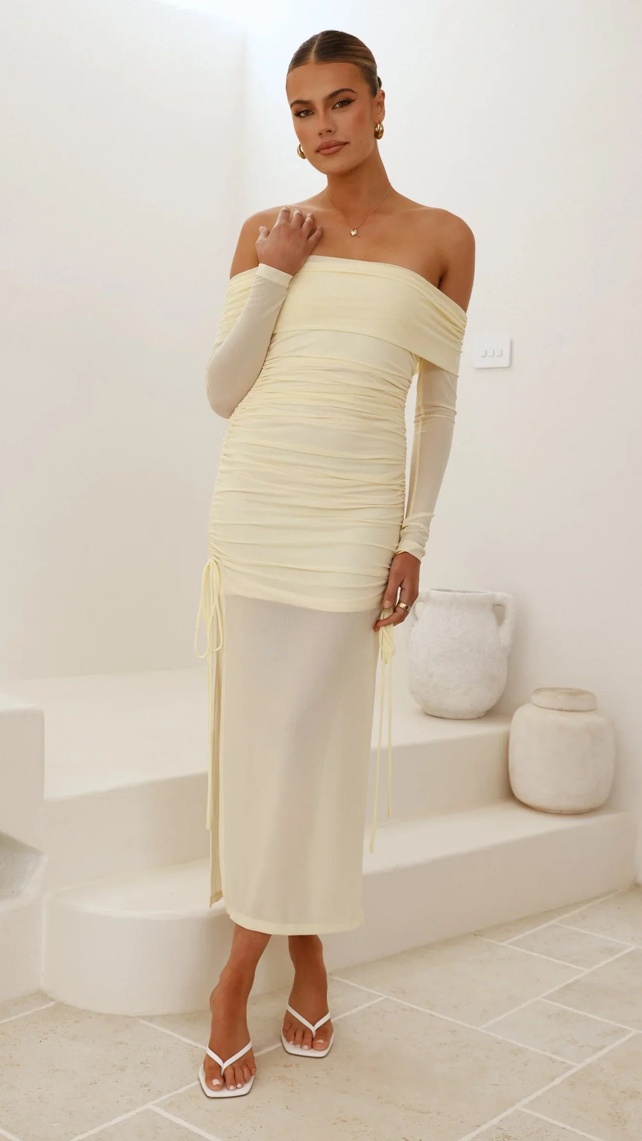 Isadora Off Shoulder Maxi Dress Yellow